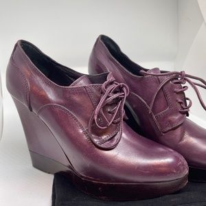Jil Sander purple oxford ankle boots size 38